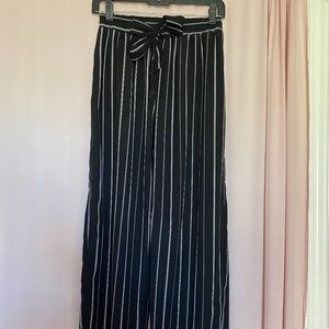 Black and white striped pants
